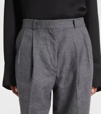 TOTEME Low-rise wool-blend flannel straight pants | Thumbnail 3 TOTEME Low-rise wool-blend flannel straight pants | Thumbnail 3