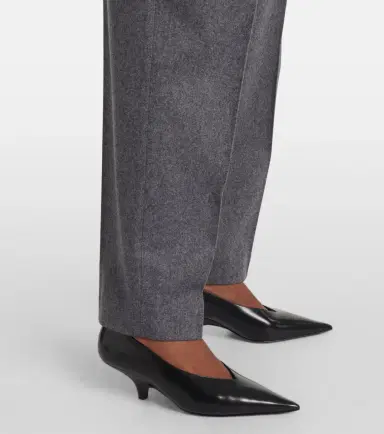 TOTEME Low-rise wool-blend flannel straight pants | Thumbnail 4 TOTEME Low-rise wool-blend flannel straight pants | Thumbnail 4