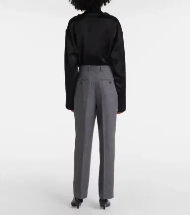 TOTEME Low-rise wool-blend flannel straight pants | Thumbnail 5 TOTEME Low-rise wool-blend flannel straight pants | Thumbnail 5