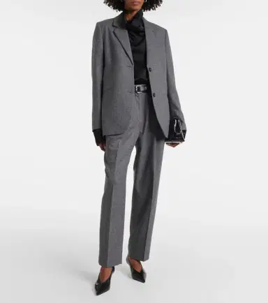 TOTEME Low-rise wool-blend flannel straight pants | Thumbnail 6 TOTEME Low-rise wool-blend flannel straight pants | Thumbnail 6