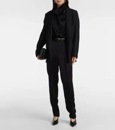 Toteme High-rise satin straight pants | Thumbnail 6 Toteme High-rise satin straight pants | Thumbnail 6