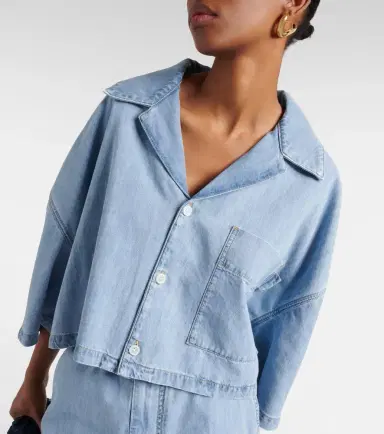 Bottega Veneta Cropped cotton denim shirt | Thumbnail 3 Bottega Veneta Cropped cotton denim shirt | Thumbnail 3