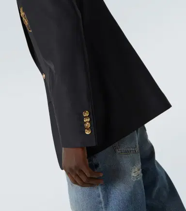 Dolce & Gabbana Patch-appliqué wool and silk blazer | Thumbnail 3 Dolce & Gabbana Patch-appliqué wool and silk blazer | Thumbnail 3