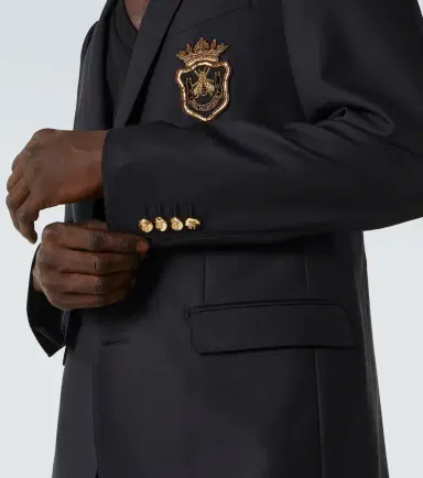 Dolce & Gabbana Patch-appliqué wool and silk blazer | Thumbnail 6 Dolce & Gabbana Patch-appliqué wool and silk blazer | Thumbnail 6