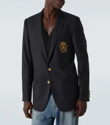 Dolce & Gabbana Patch-appliqué wool and silk blazer | Thumbnail 7 Dolce & Gabbana Patch-appliqué wool and silk blazer | Thumbnail 7