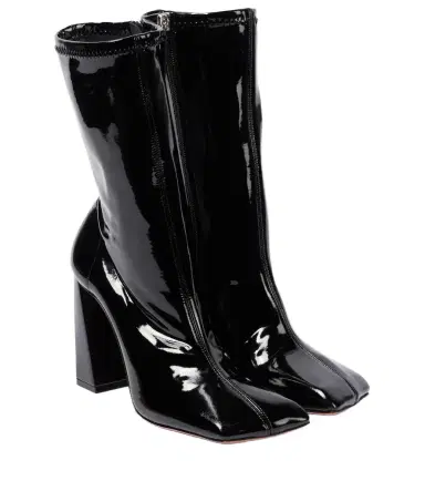 Amina Muaddi Marine 95 latex ankle boots | Thumbnail 1 Amina Muaddi Marine 95 latex ankle boots | Thumbnail 1
