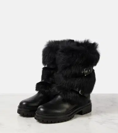 Gianvito Rossi Maverick leather and shearling biker boots | Thumbnail 3 Gianvito Rossi Maverick leather and shearling biker boots | Thumbnail 3