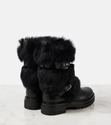Gianvito Rossi Maverick leather and shearling biker boots | Thumbnail 4 Gianvito Rossi Maverick leather and shearling biker boots | Thumbnail 4