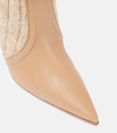 Gianvito Rossi Leather-trimmed knee-high boots | Thumbnail 2 Gianvito Rossi Leather-trimmed knee-high boots | Thumbnail 2