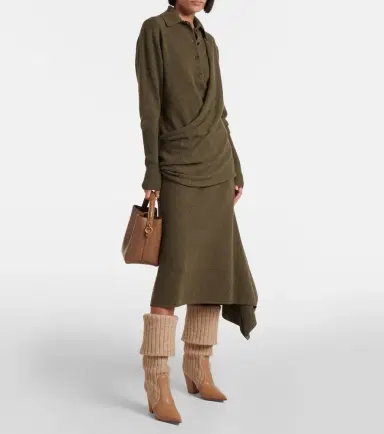 Gianvito Rossi Leather-trimmed knee-high boots | Thumbnail 6 Gianvito Rossi Leather-trimmed knee-high boots | Thumbnail 6
