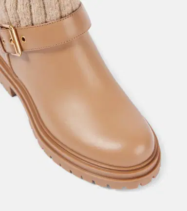 Gianvito Rossi Thurso leather-trimmed sock boots | Thumbnail 3 Gianvito Rossi Thurso leather-trimmed sock boots | Thumbnail 3