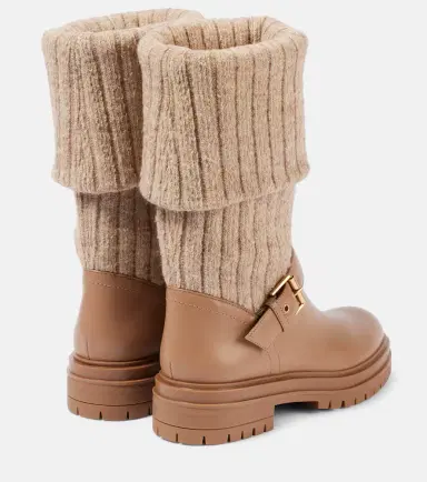 Gianvito Rossi Thurso leather-trimmed sock boots | Thumbnail 4 Gianvito Rossi Thurso leather-trimmed sock boots | Thumbnail 4