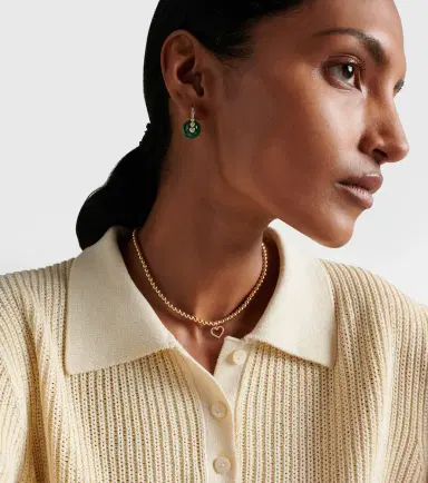 Sydney Evan 14kt gold earrings with diamonds and malachites | Thumbnail 3 Sydney Evan 14kt gold earrings with diamonds and malachites | Thumbnail 3