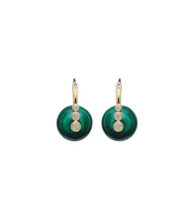 Sydney Evan 14kt gold earrings with diamonds and malachites | Thumbnail 1 Sydney Evan 14kt gold earrings with diamonds and malachites | Thumbnail 1