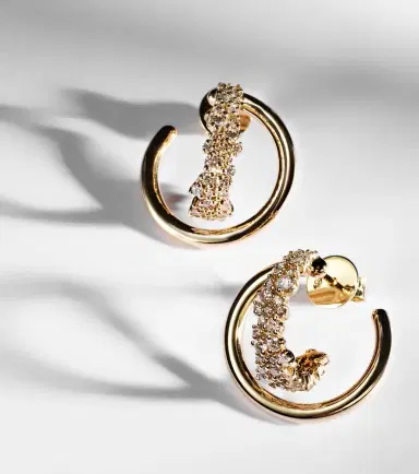 Ananya Scatter Double 18kt gold earrings with diamonds | Thumbnail 5 Ananya Scatter Double 18kt gold earrings with diamonds | Thumbnail 5