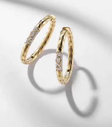 Marina B Ondine 18kt yellow gold hoop earrings with diamonds | Thumbnail 5 Marina B Ondine 18kt yellow gold hoop earrings with diamonds | Thumbnail 5