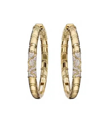 Marina B Ondine 18kt yellow gold hoop earrings with diamonds | Thumbnail 1 Marina B Ondine 18kt yellow gold hoop earrings with diamonds | Thumbnail 1