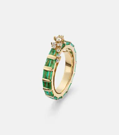 Ananya Scatter 18kt gold ring with emeralds and diamonds | Thumbnail 3 Ananya Scatter 18kt gold ring with emeralds and diamonds | Thumbnail 3