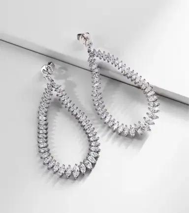 Anita Ko Swing 18kt white gold drop earrings with diamonds | Thumbnail 5 Anita Ko Swing 18kt white gold drop earrings with diamonds | Thumbnail 5