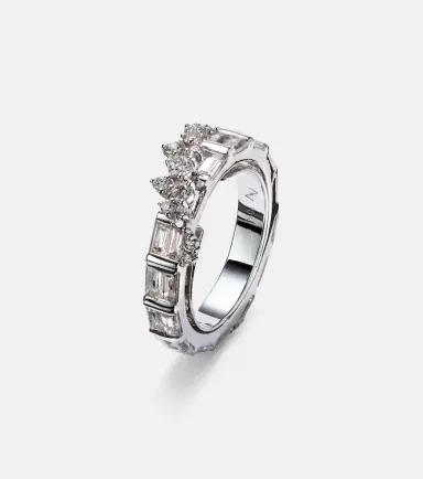 Ananya Scatter 18kt white gold ring with sapphires and diamonds | Thumbnail 4 Ananya Scatter 18kt white gold ring with sapphires and diamonds | Thumbnail 4
