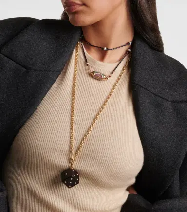 Marie Lichtenberg Dado Jumbo 18kt gold and wood pendant necklace with diamonds | Thumbnail 3 Marie Lichtenberg Dado Jumbo 18kt gold and wood pendant necklace with diamonds | Thumbnail 3