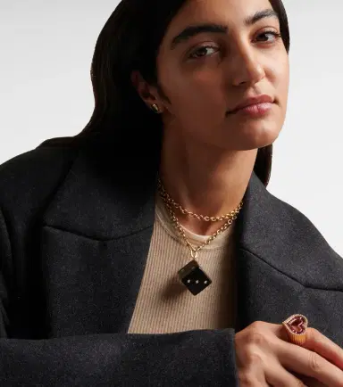 Marie Lichtenberg Dado Jumbo 18kt gold and wood pendant necklace with diamonds | Thumbnail 4 Marie Lichtenberg Dado Jumbo 18kt gold and wood pendant necklace with diamonds | Thumbnail 4
