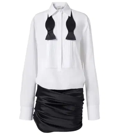 The Attico Poplin and satin minidress | Thumbnail 1 The Attico Poplin and satin minidress | Thumbnail 1
