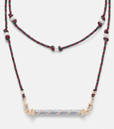 Marie Lichtenberg Candy Cane 18kt gold necklace with diamonds and enamel | Thumbnail 2 Marie Lichtenberg Candy Cane 18kt gold necklace with diamonds and enamel | Thumbnail 2