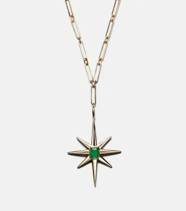 SHAY JEWELRY Starburst 18kt gold necklace with emerald and diamonds | Thumbnail 2 SHAY JEWELRY Starburst 18kt gold necklace with emerald and diamonds | Thumbnail 2