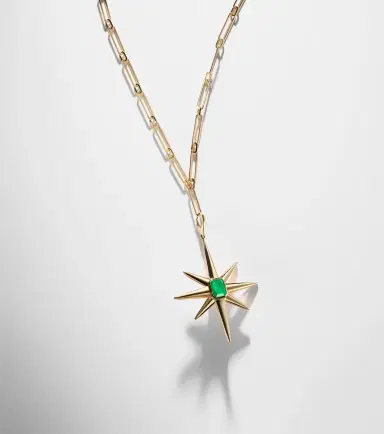 SHAY JEWELRY Starburst 18kt gold necklace with emerald and diamonds | Thumbnail 7 SHAY JEWELRY Starburst 18kt gold necklace with emerald and diamonds | Thumbnail 7