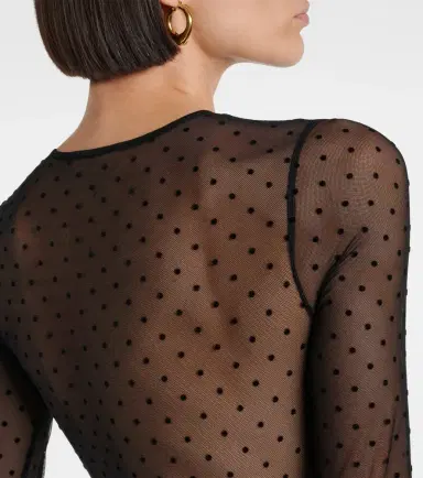 Wardrobe.NYC Wardrobe. NYC Polka-dot sheer mesh bodysuit | Thumbnail 4 Wardrobe.NYC Wardrobe. NYC Polka-dot sheer mesh bodysuit | Thumbnail 4