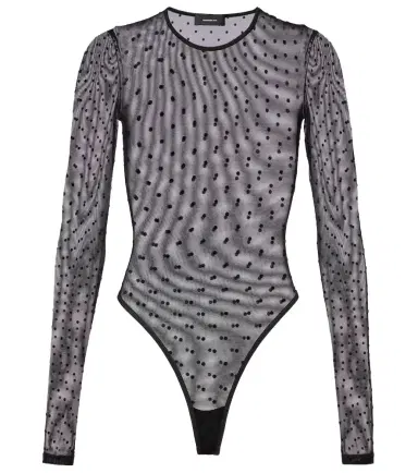 Wardrobe.NYC Wardrobe. NYC Polka-dot sheer mesh bodysuit | Thumbnail 1 Wardrobe.NYC Wardrobe. NYC Polka-dot sheer mesh bodysuit | Thumbnail 1