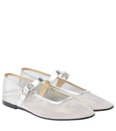 Le Monde Béryl Le Monde Béryl Leather-trimmed mesh ballet flats | Thumbnail 1 Le Monde Béryl Le Monde Béryl Leather-trimmed mesh ballet flats | Thumbnail 1
