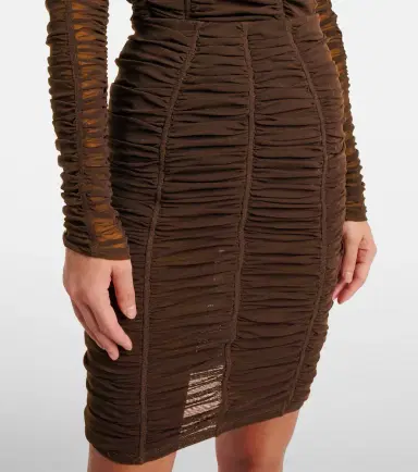 The Attico Ruched high-rise jersey miniskirt | Thumbnail 2 The Attico Ruched high-rise jersey miniskirt | Thumbnail 2