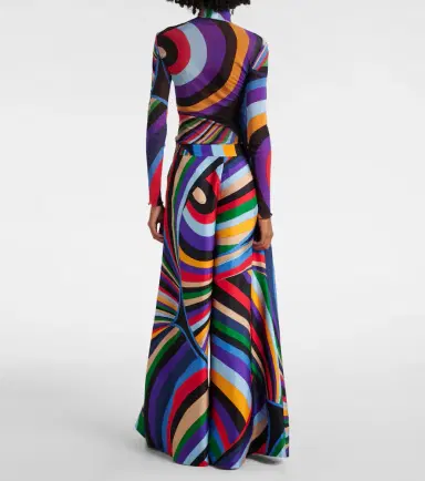 Pucci Iride silk twill wide-leg pants | Thumbnail 2 Pucci Iride silk twill wide-leg pants | Thumbnail 2