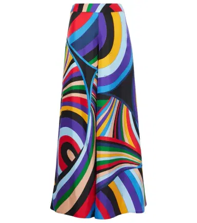 Pucci Iride silk twill wide-leg pants | Thumbnail 1 Pucci Iride silk twill wide-leg pants | Thumbnail 1