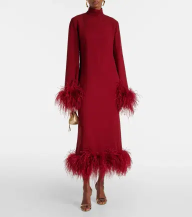 Taller Marmo Gina feather-trimmed midi dress | Thumbnail 5 Taller Marmo Gina feather-trimmed midi dress | Thumbnail 5
