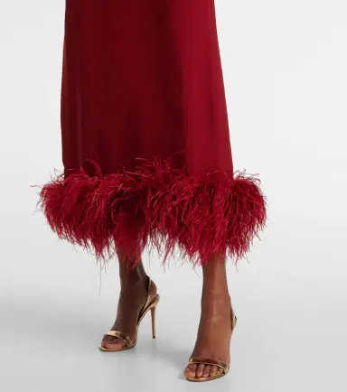 Taller Marmo Gina feather-trimmed midi dress | Thumbnail 6 Taller Marmo Gina feather-trimmed midi dress | Thumbnail 6