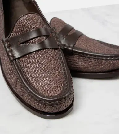 Max Mara Raffia-effect penny loafers | Thumbnail 3 Max Mara Raffia-effect penny loafers | Thumbnail 3