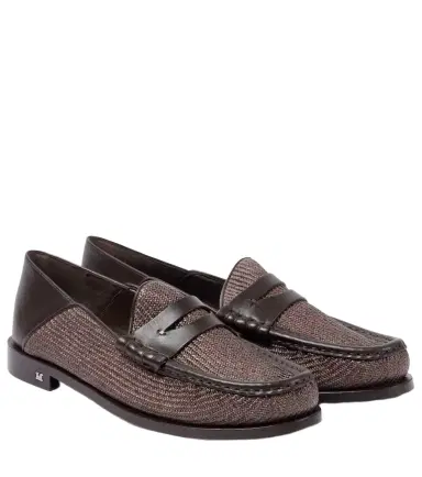 Max Mara Raffia-effect penny loafers | Thumbnail 1 Max Mara Raffia-effect penny loafers | Thumbnail 1