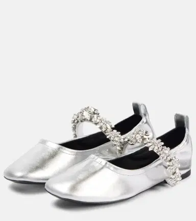 Stella McCartney Elsa metallic faux leather ballet flats | Thumbnail 2 Stella McCartney Elsa metallic faux leather ballet flats | Thumbnail 2