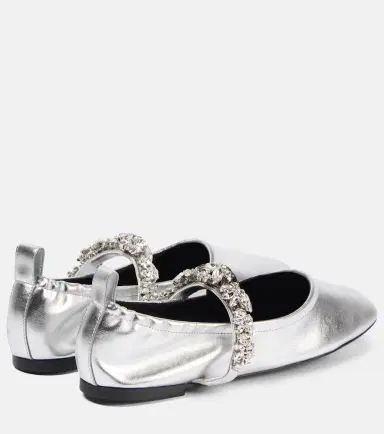 Stella McCartney Elsa metallic faux leather ballet flats | Thumbnail 3 Stella McCartney Elsa metallic faux leather ballet flats | Thumbnail 3