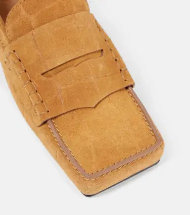 Jacquemus Carré croc-effect suede penny loafers | Thumbnail 4 Jacquemus Carré croc-effect suede penny loafers | Thumbnail 4