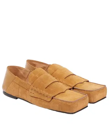 Jacquemus Carré croc-effect suede penny loafers | Thumbnail 1 Jacquemus Carré croc-effect suede penny loafers | Thumbnail 1