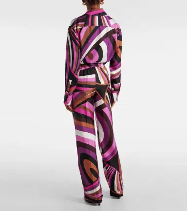 Pucci Iride high-rise silk twill wide-leg pants | Thumbnail 3 Pucci Iride high-rise silk twill wide-leg pants | Thumbnail 3