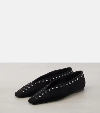Toteme Suede lace-up ballet flats | Thumbnail 3 Toteme Suede lace-up ballet flats | Thumbnail 3