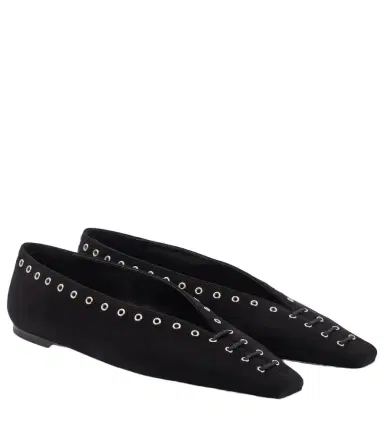 Toteme Suede lace-up ballet flats | Thumbnail 1 Toteme Suede lace-up ballet flats | Thumbnail 1