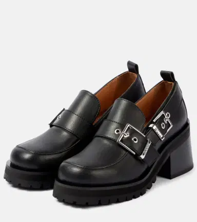 Ganni Feminine faux leather platform loafers | Thumbnail 3 Ganni Feminine faux leather platform loafers | Thumbnail 3