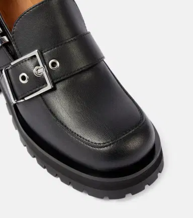 Ganni Feminine faux leather platform loafers | Thumbnail 4 Ganni Feminine faux leather platform loafers | Thumbnail 4