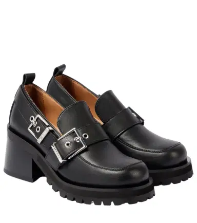 Ganni Feminine faux leather platform loafers | Thumbnail 1 Ganni Feminine faux leather platform loafers | Thumbnail 1